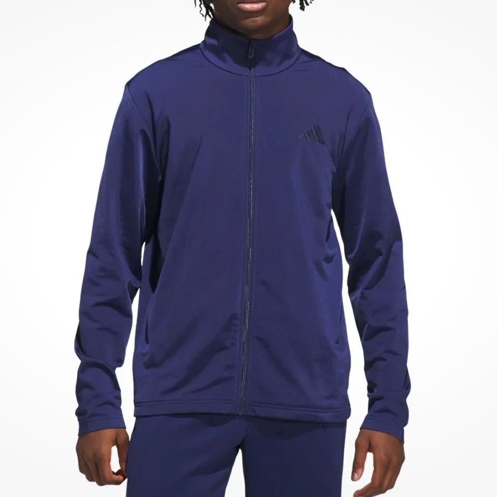 Adidas men’s Tricot Full Zip Track Jacket Navy Blue, Size Large,  NWT